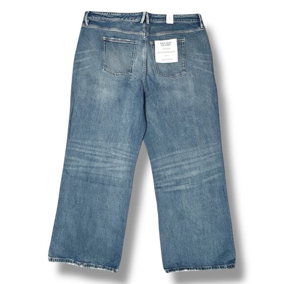 NWT Good American Good Ease Relaxed Jeans 18 Indigo $169 Wide-Leg Normcore - Picture 7 of 16